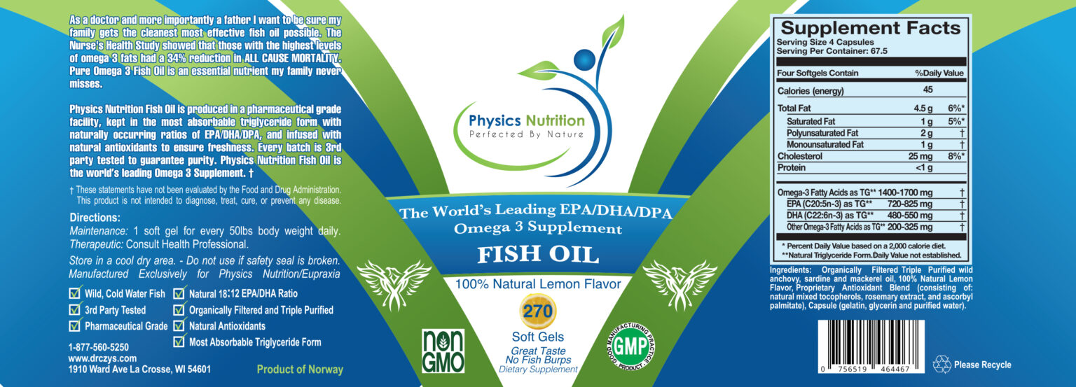 Naturally Occuring Omega 3 Fish Oil (Gel Caps) Dr. Czys